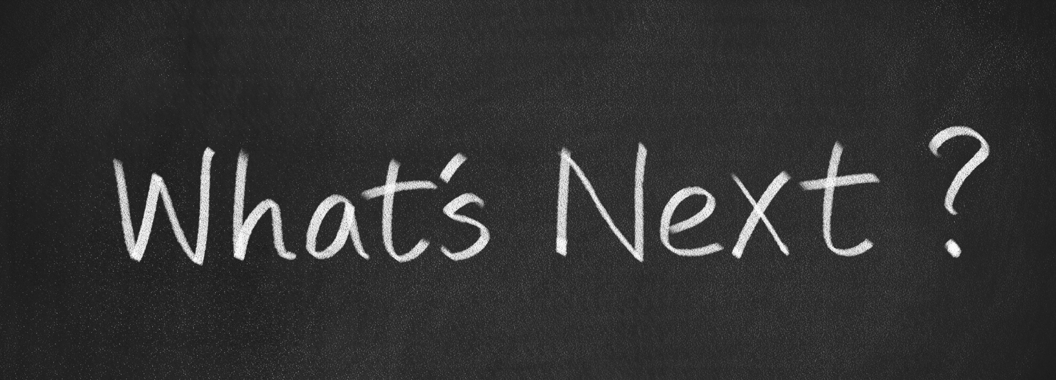 a chalkboard with white words on it